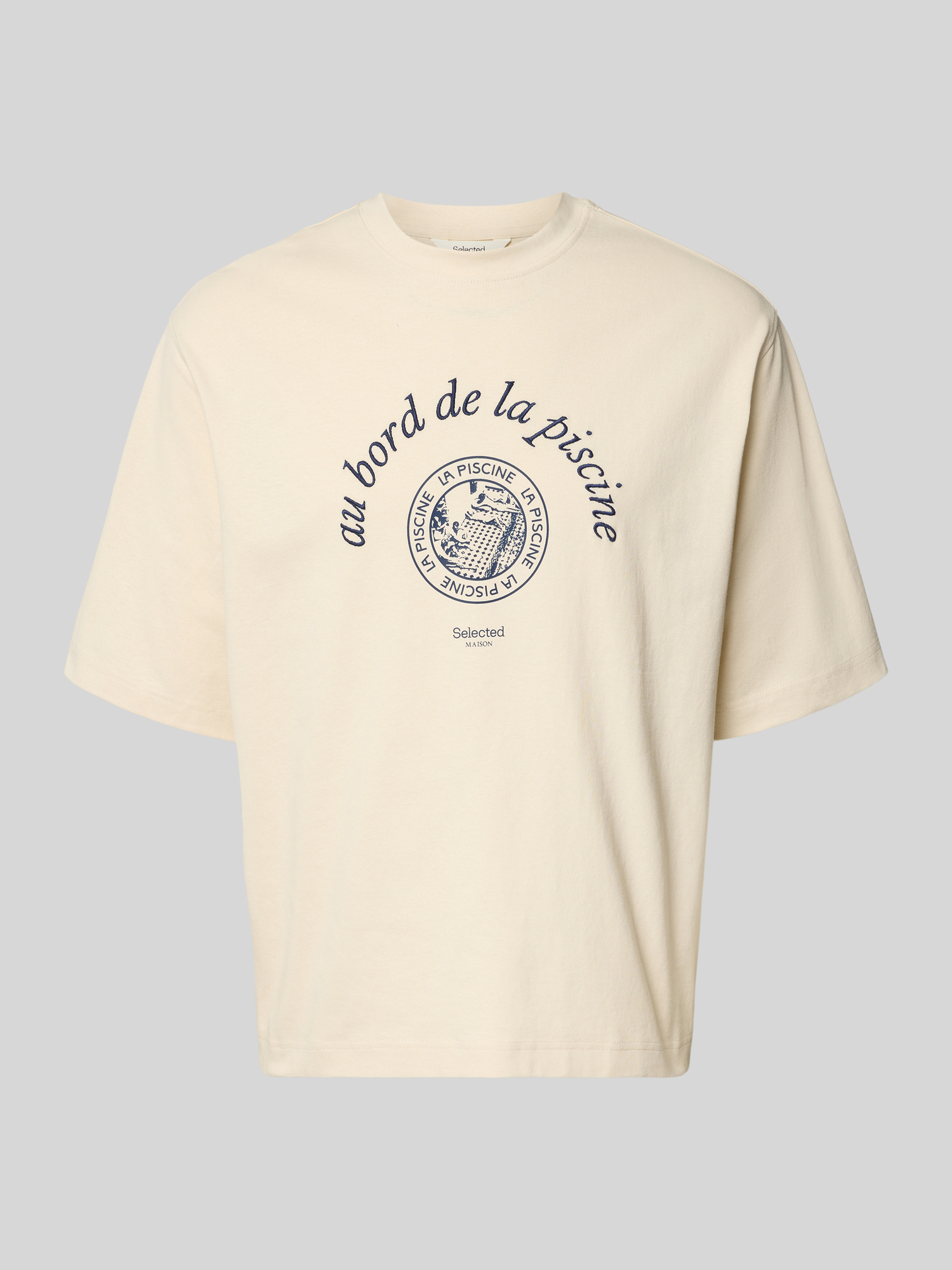 Selected Homme Herren T-Shirt Gr. L Offwhite
