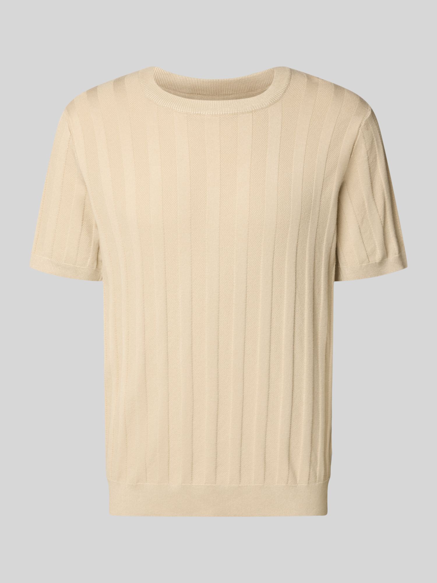 Lindbergh Herren T-Shirt Rundhals Viskose-Mix Regular Fit Sand L
