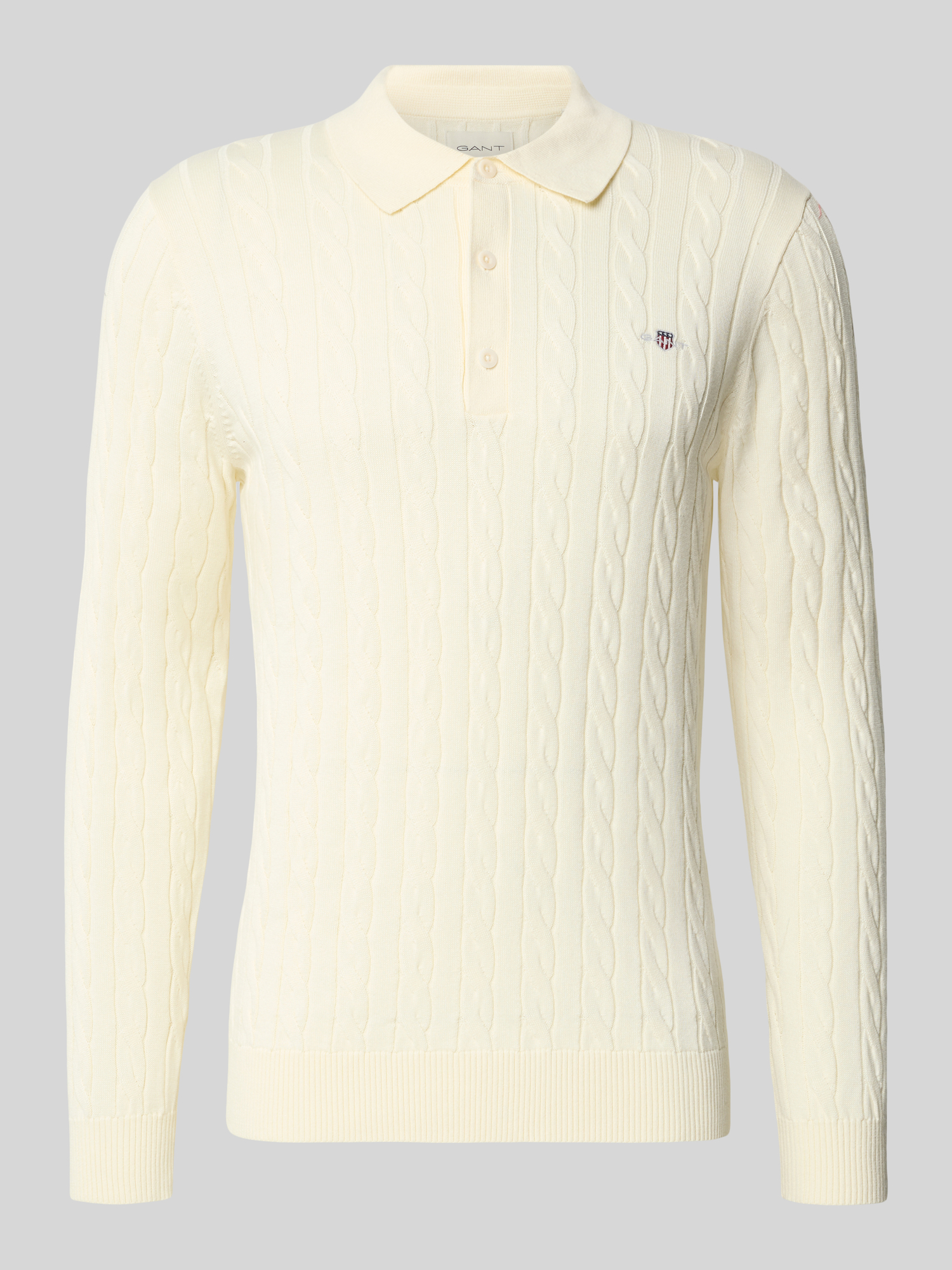 Gant Herren Creme Pullover Mit Zopfmuster, Gr. L - Bild 7