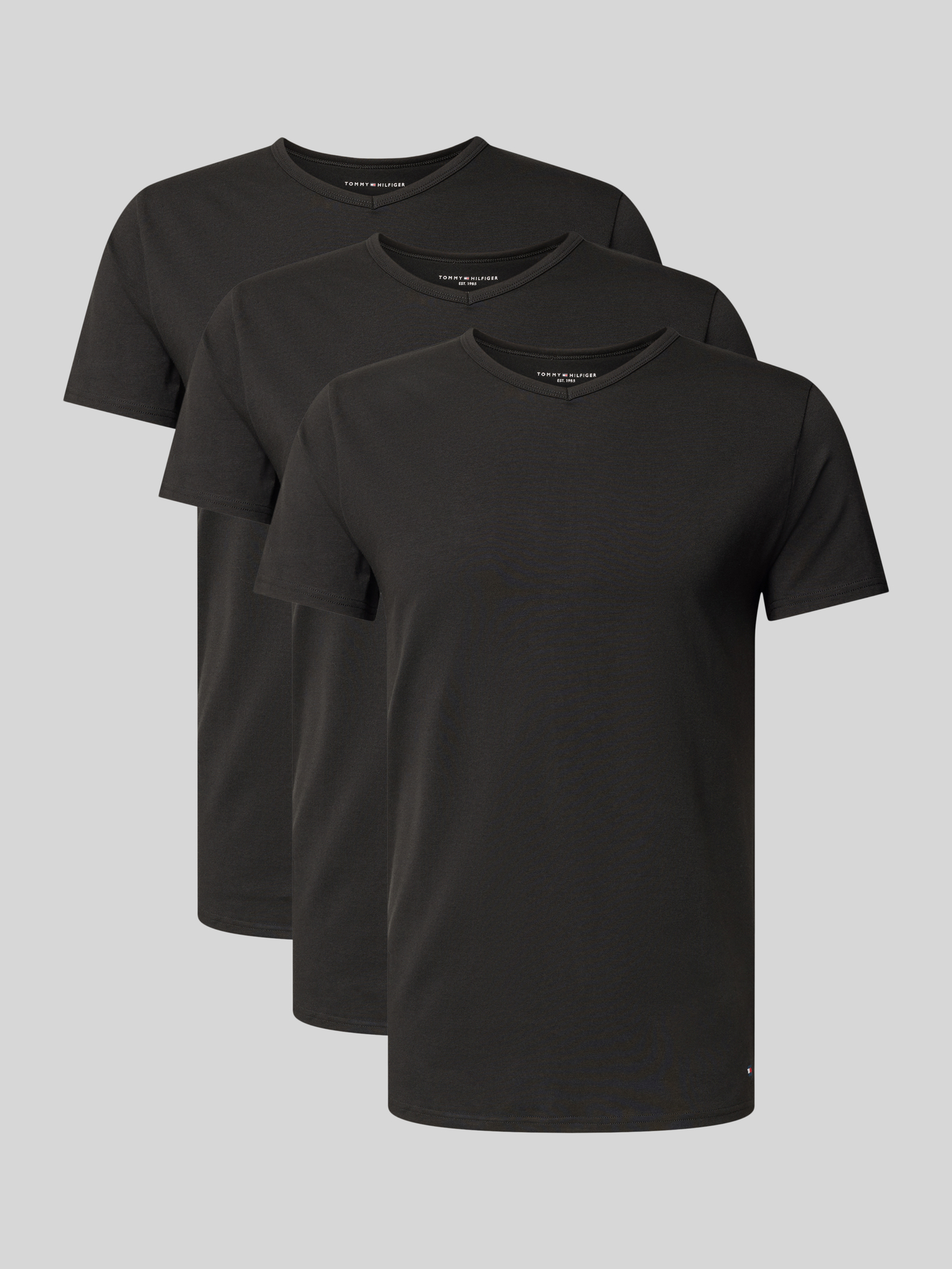 Tommy Hilfiger Herren 3er Pack T-Shirts Kurzarm Stretch V-Ausschnitt - Bild 3