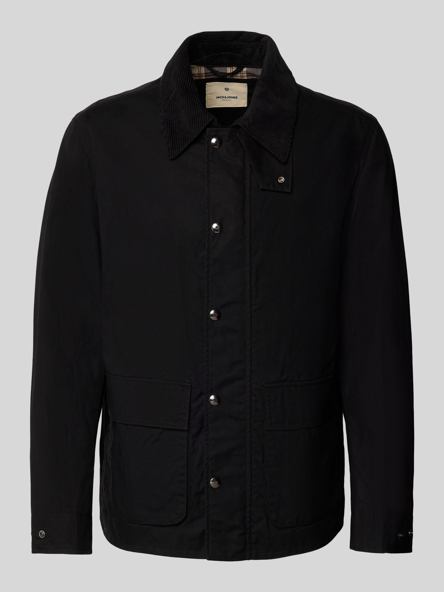 Jack & Jones Premium Herren Blouson Jacke Schwarz Baumwolle Gr. S