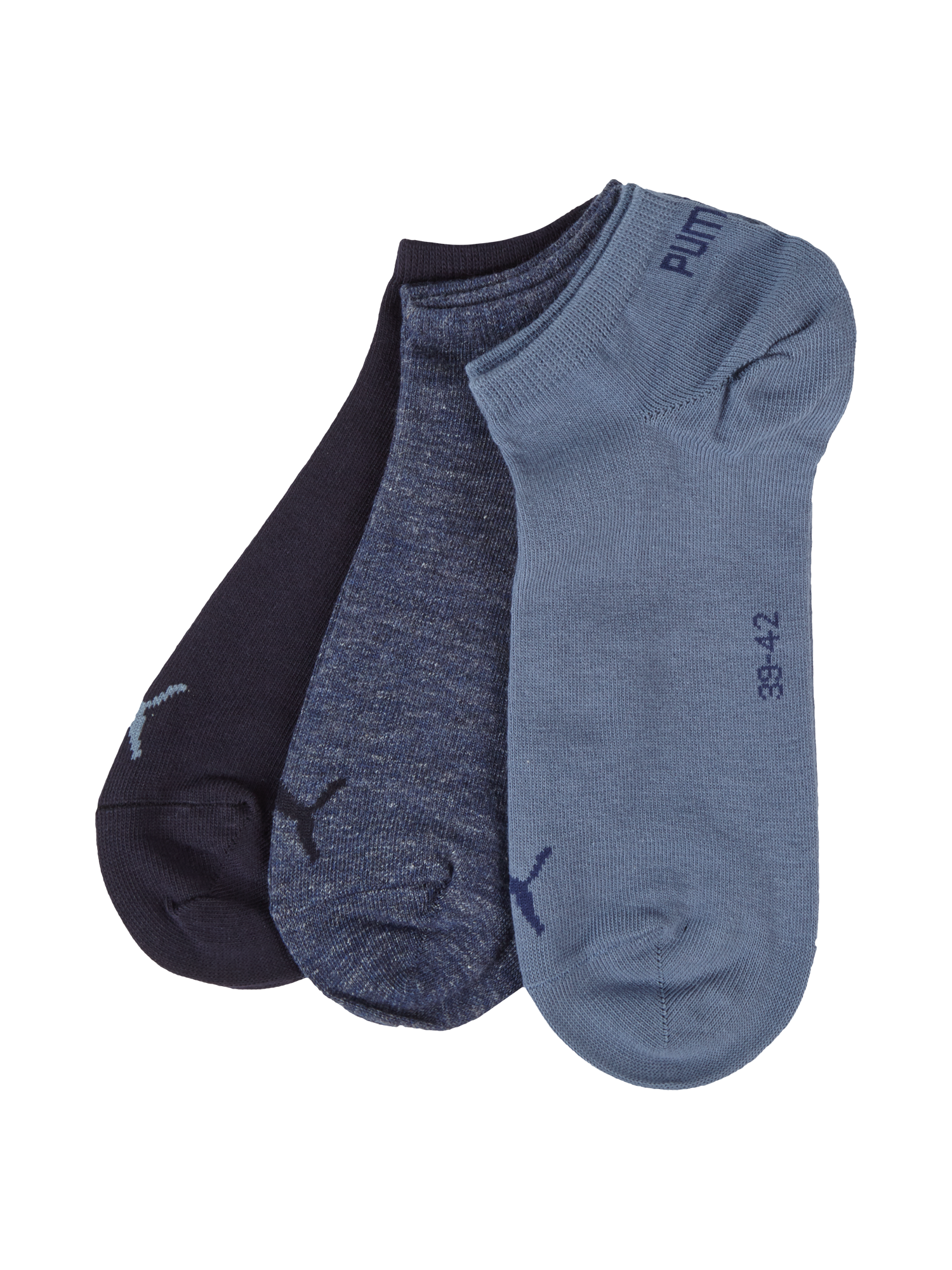 Puma Unisex Blau Sneakersocken "Puma Sneaker Plain 3P", Herren, Gr. 43-46, (Denim ), Baumwollmischung, Socken Sneakersocken, Mit Kleinem Logo - Bild 4