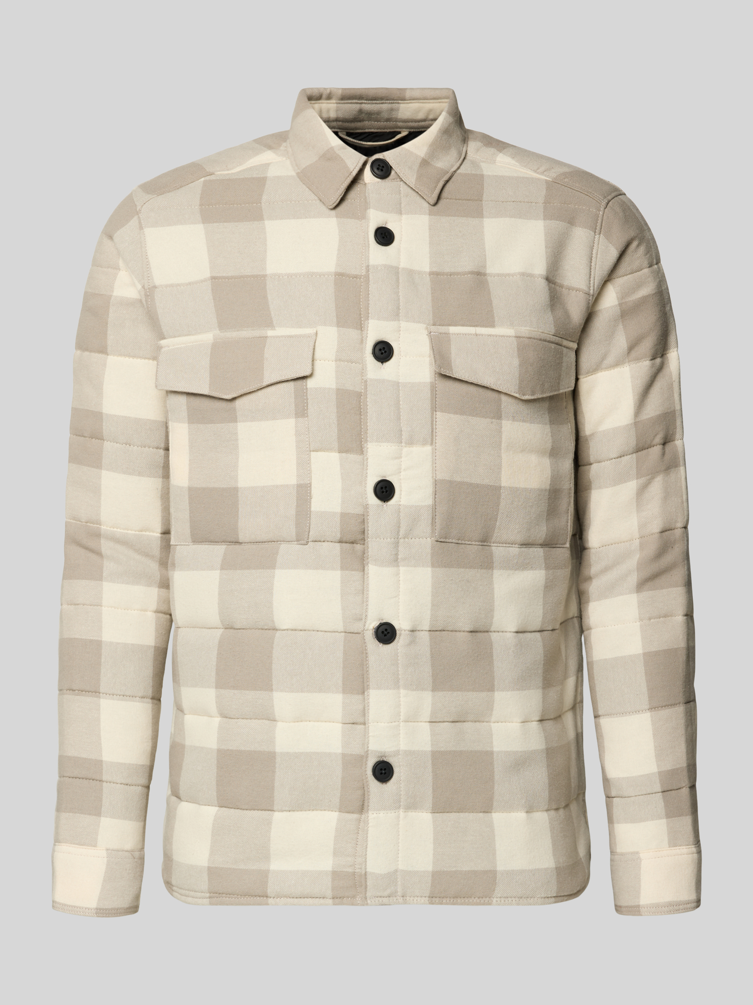 Only & Sons Herren Hemdjacke Tartan Regular Fit Baumwolle Ecru XXL