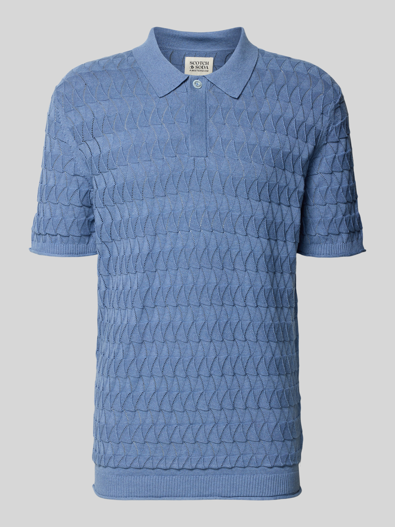 Scotch & Soda Herren Poloshirt Gr. XXL Hellblau 100% Baumwolle