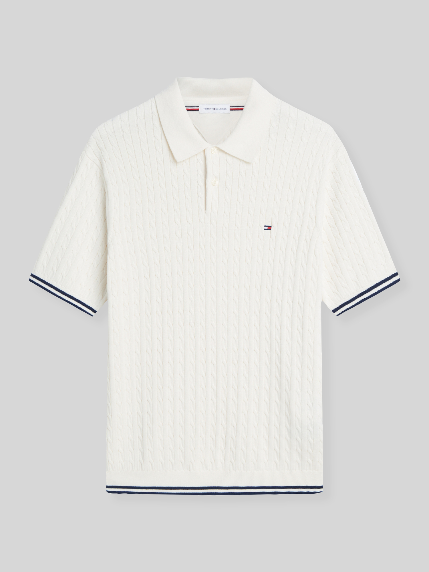 Tommy Hilfiger - Herren - Poloshirt - L - Offwhite