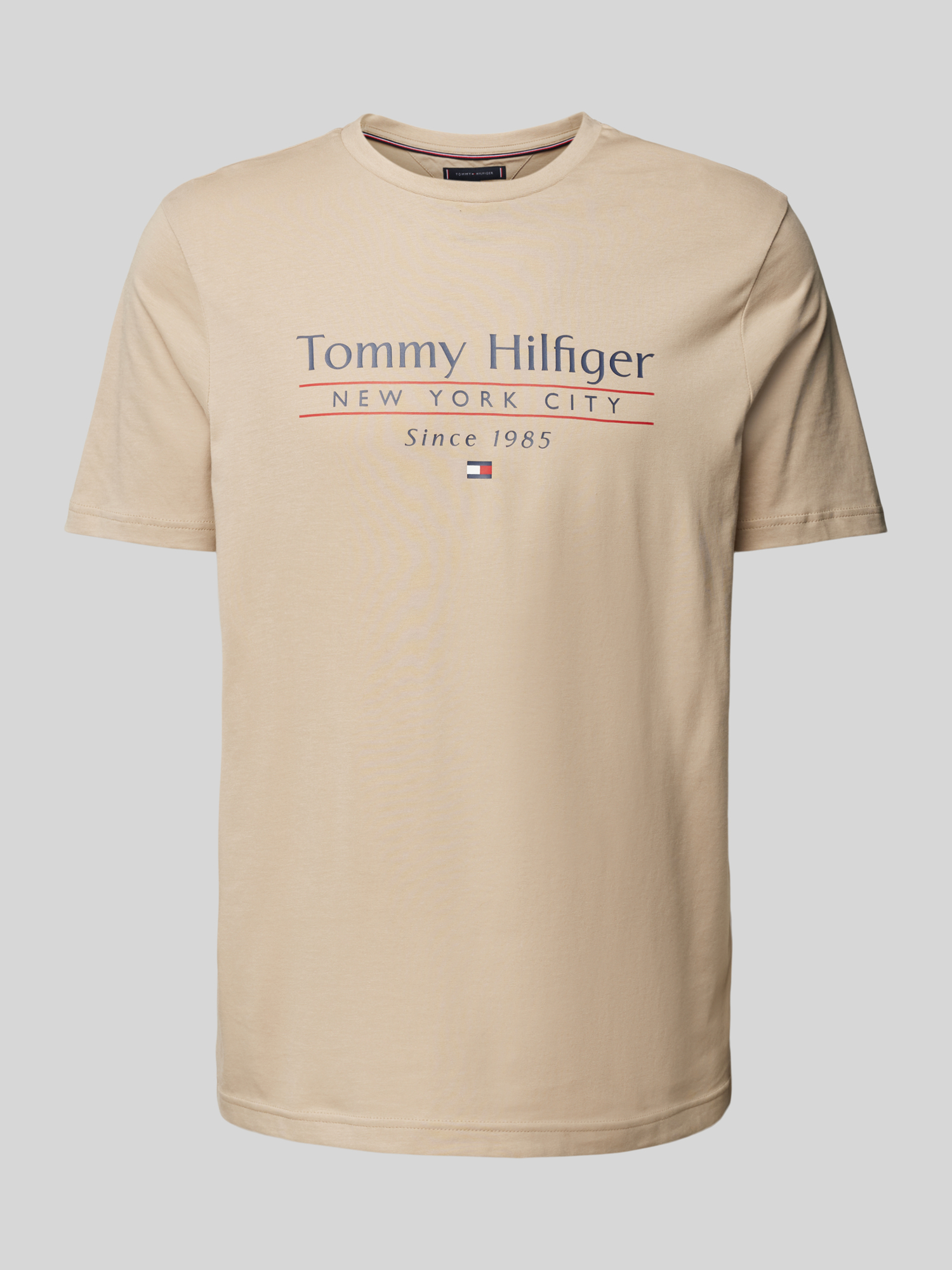 Tommy Hilfiger Herren T-Shirt - Baumwolle - Beige - S