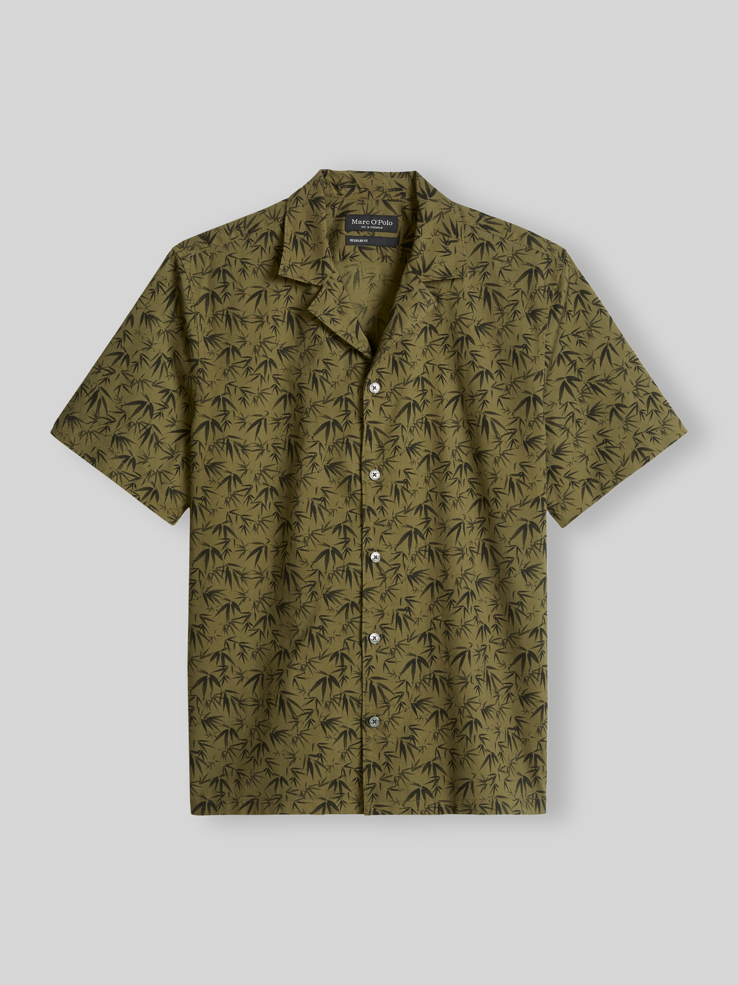 Marc O'Polo Herren Freizeithemd Oliv XL 100% Baumwolle