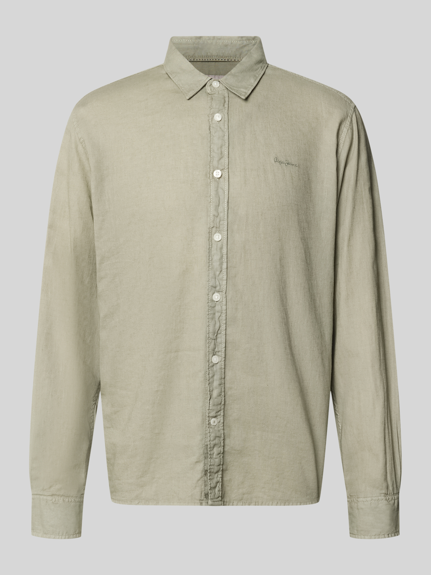 Pepe Jeans - Herren - Hemd - Oliv - Leinen Baumwolle Mix