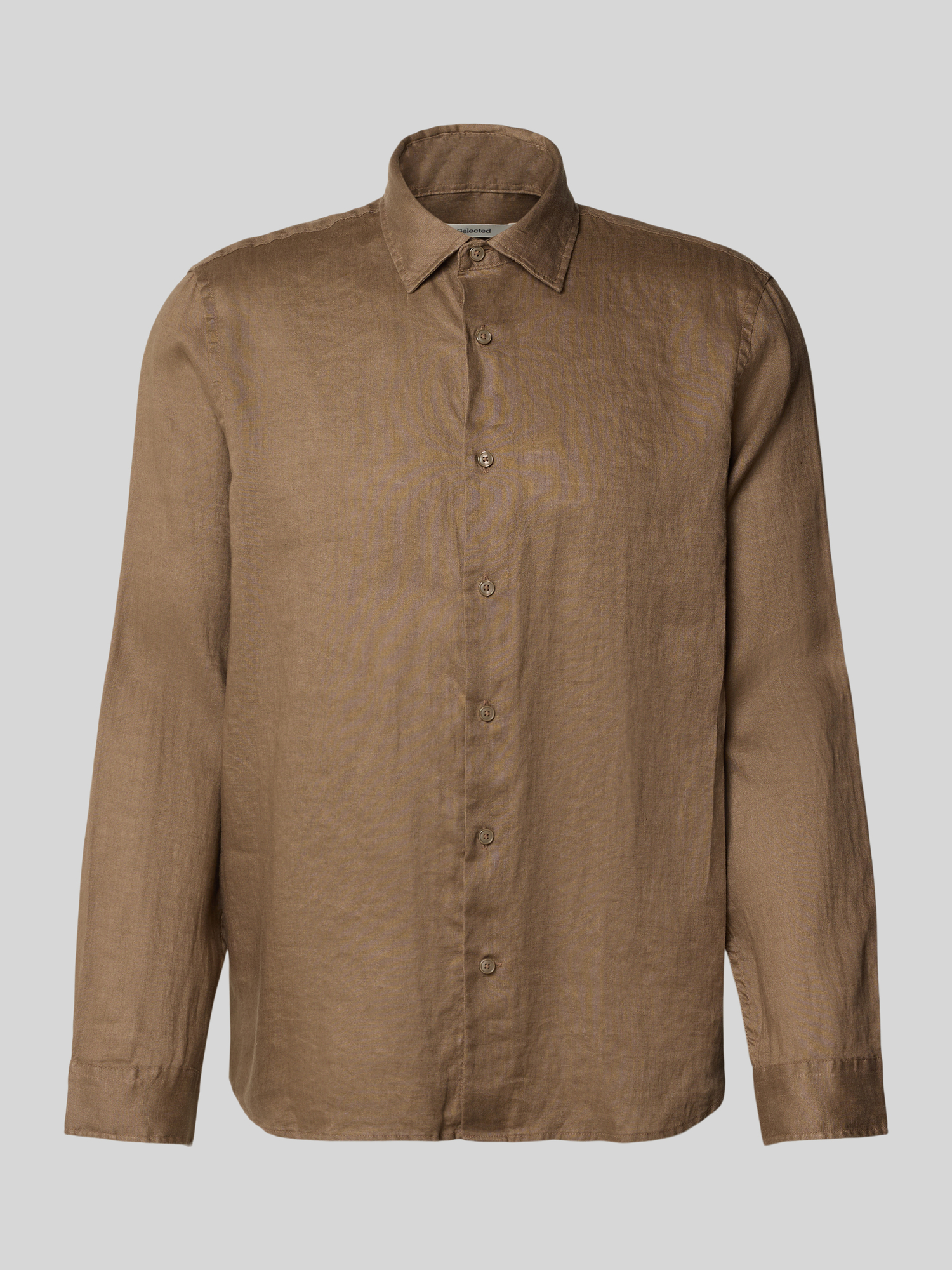 Selected Homme Herren Hemd Leinen Regular Fit Größe M Dunkelbraun