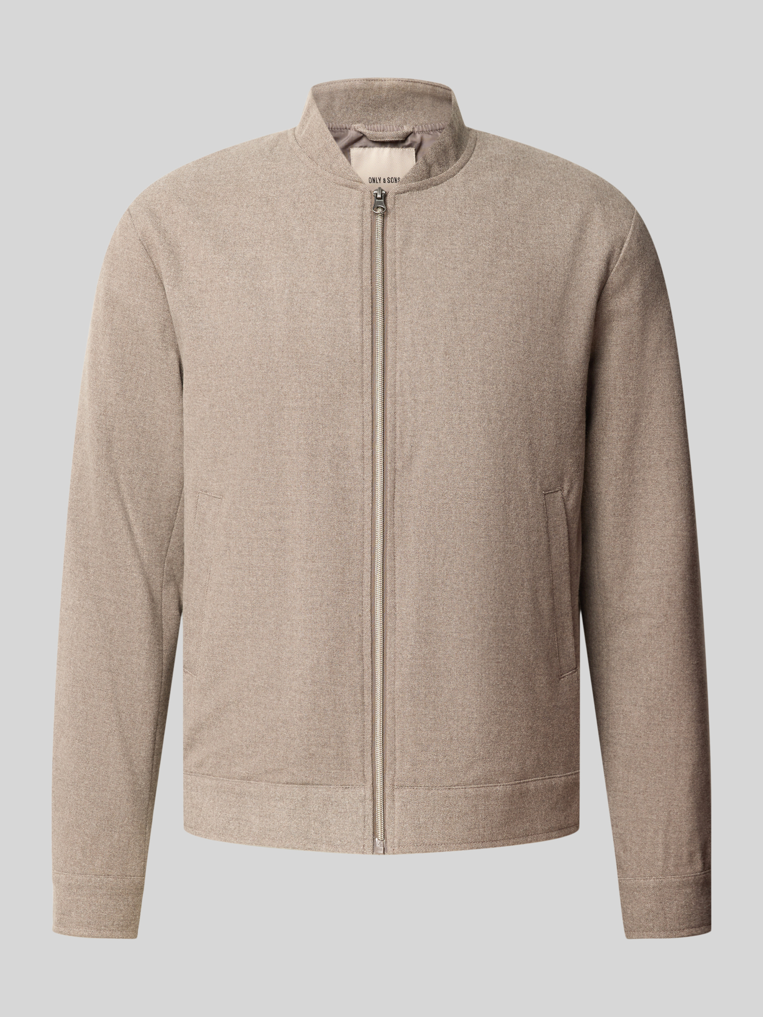 Only & Sons Herren Bomberjacke in Taupe, Größe XL aus Polyester-Viskose-Mix