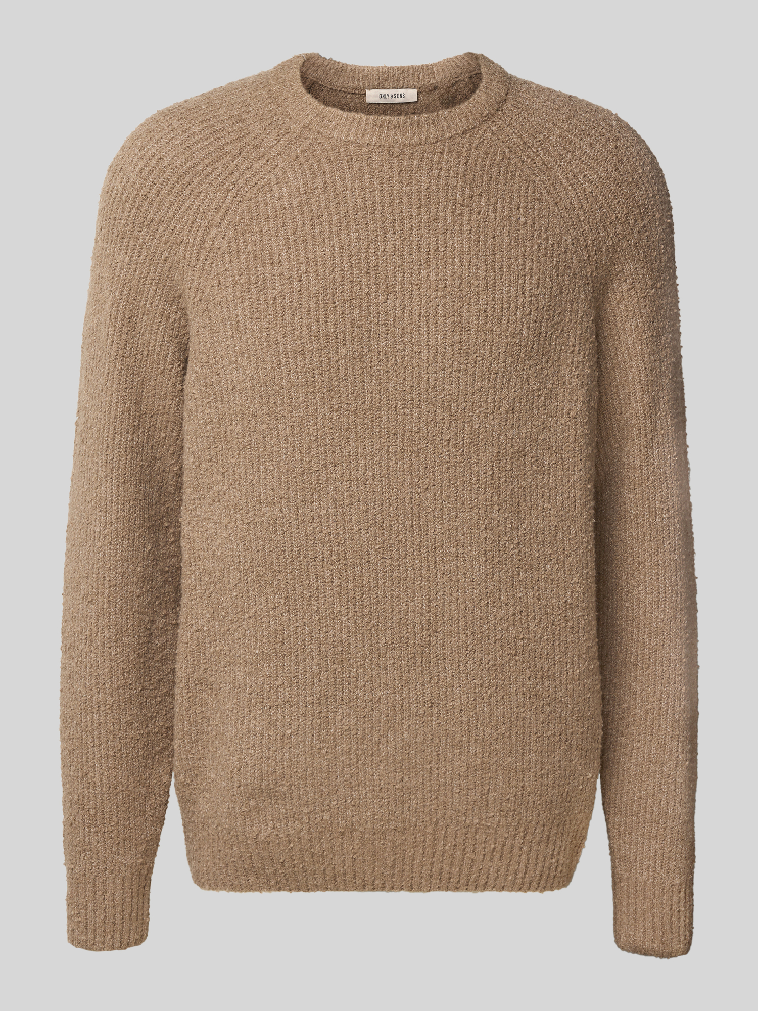 Only & Sons Herren Pullover Rundhals Baumwoll-Mix Hellbraun XXL