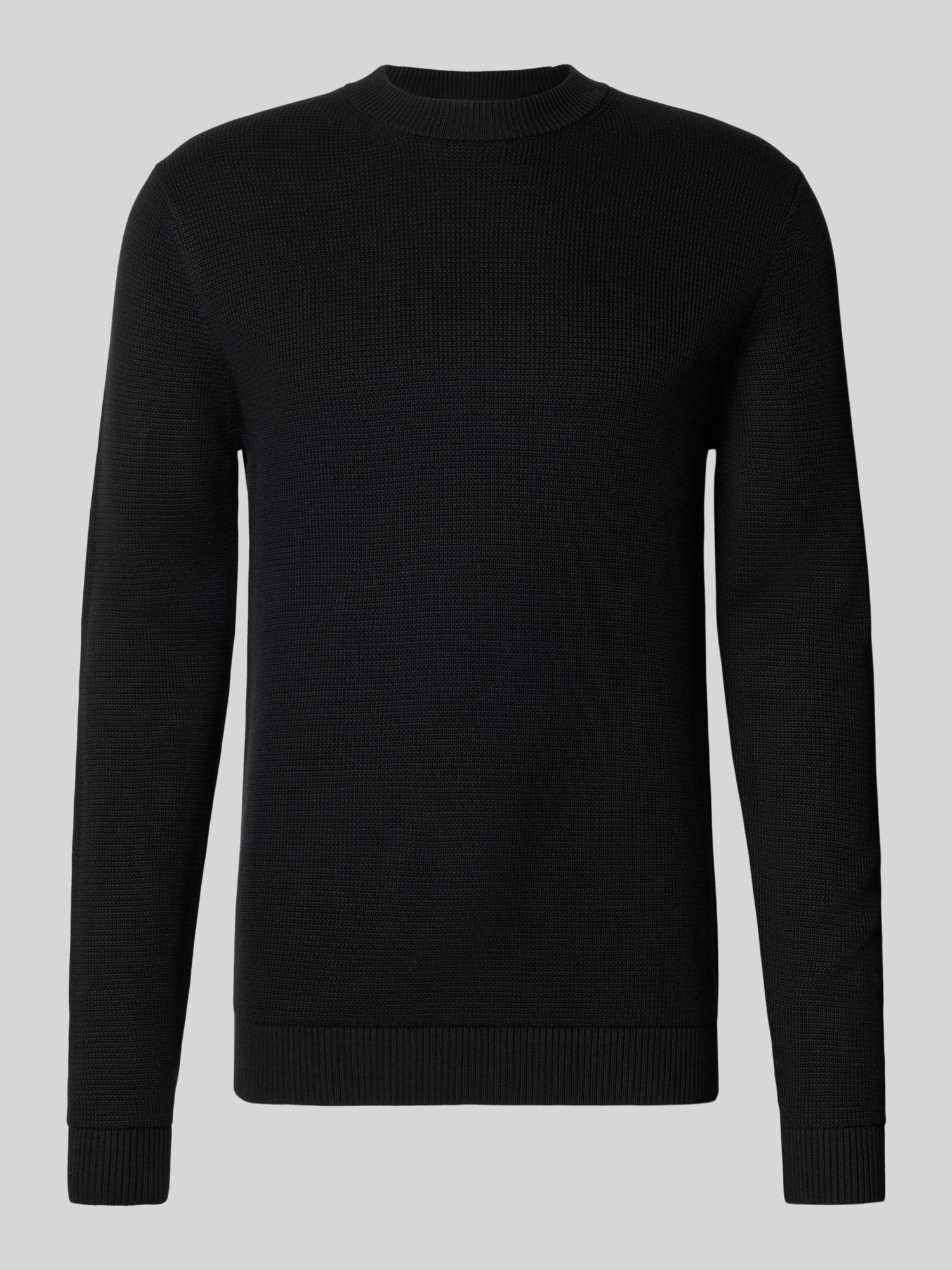 Selected Herren Schwarz Rundhalspullover "Slhdane Ls Knit Structure Crew Neck Noos", Gr. Xl, Strick, Obermaterial: 100% Baumwolle, Unifarben, Reg... - Bild 3