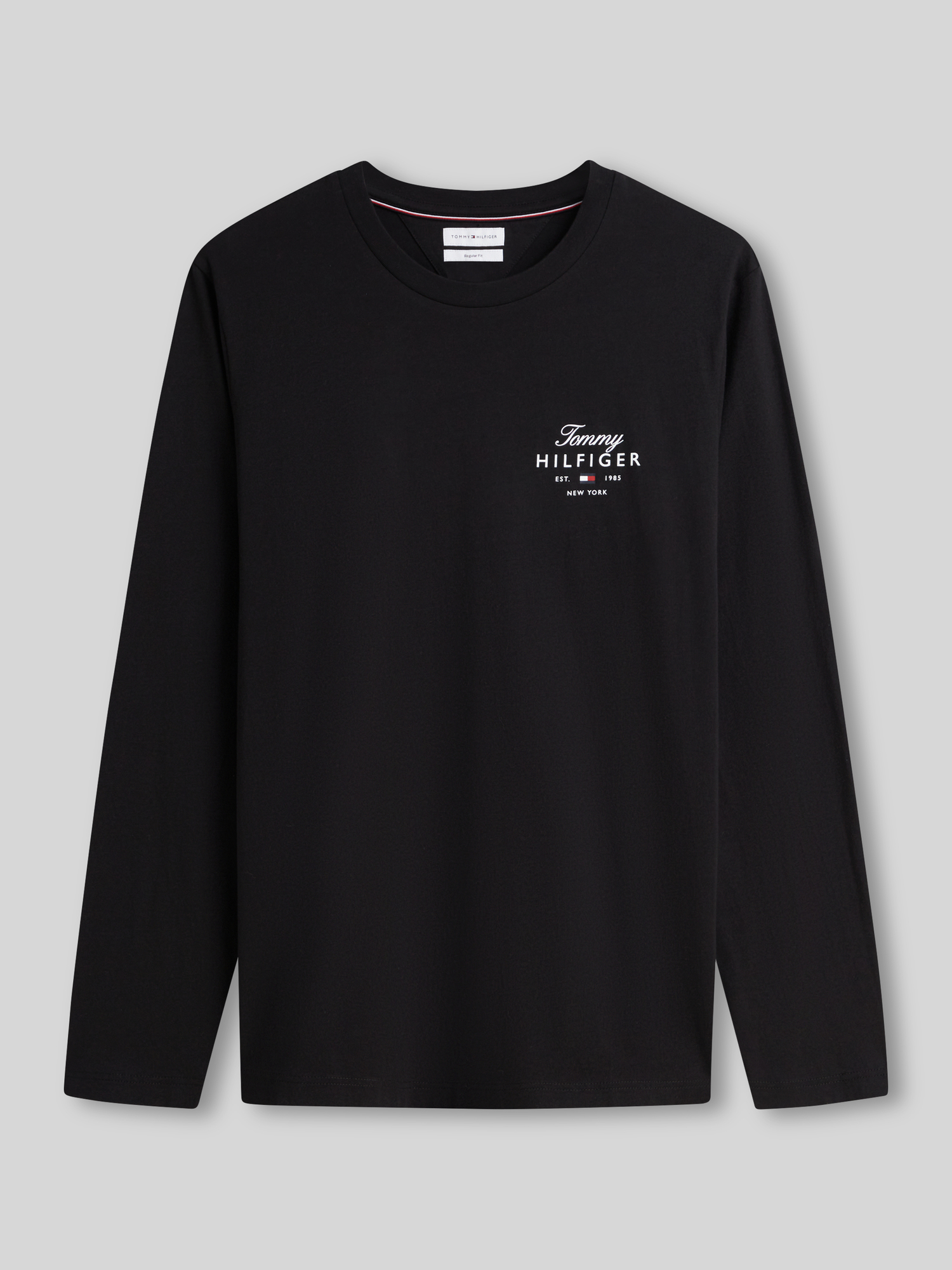 Tommy Hilfiger - Herren - Langarmshirt - Baumwolle - Schwarz - XL
