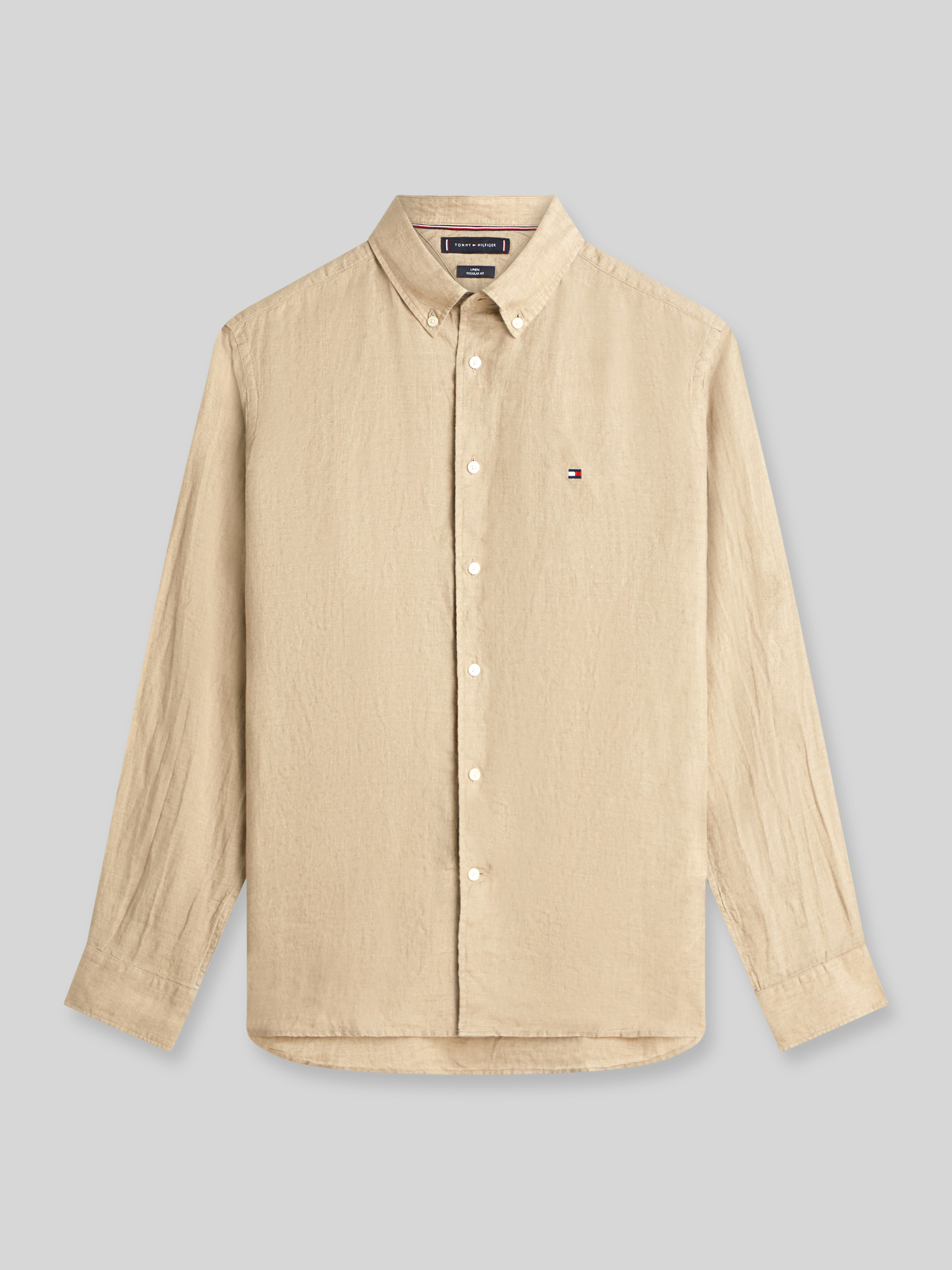 Tommy Hilfiger - Pigment Dyed Li Solid Rf Shirt - Shirts - Herren - Beige - 2XL - Bild 4