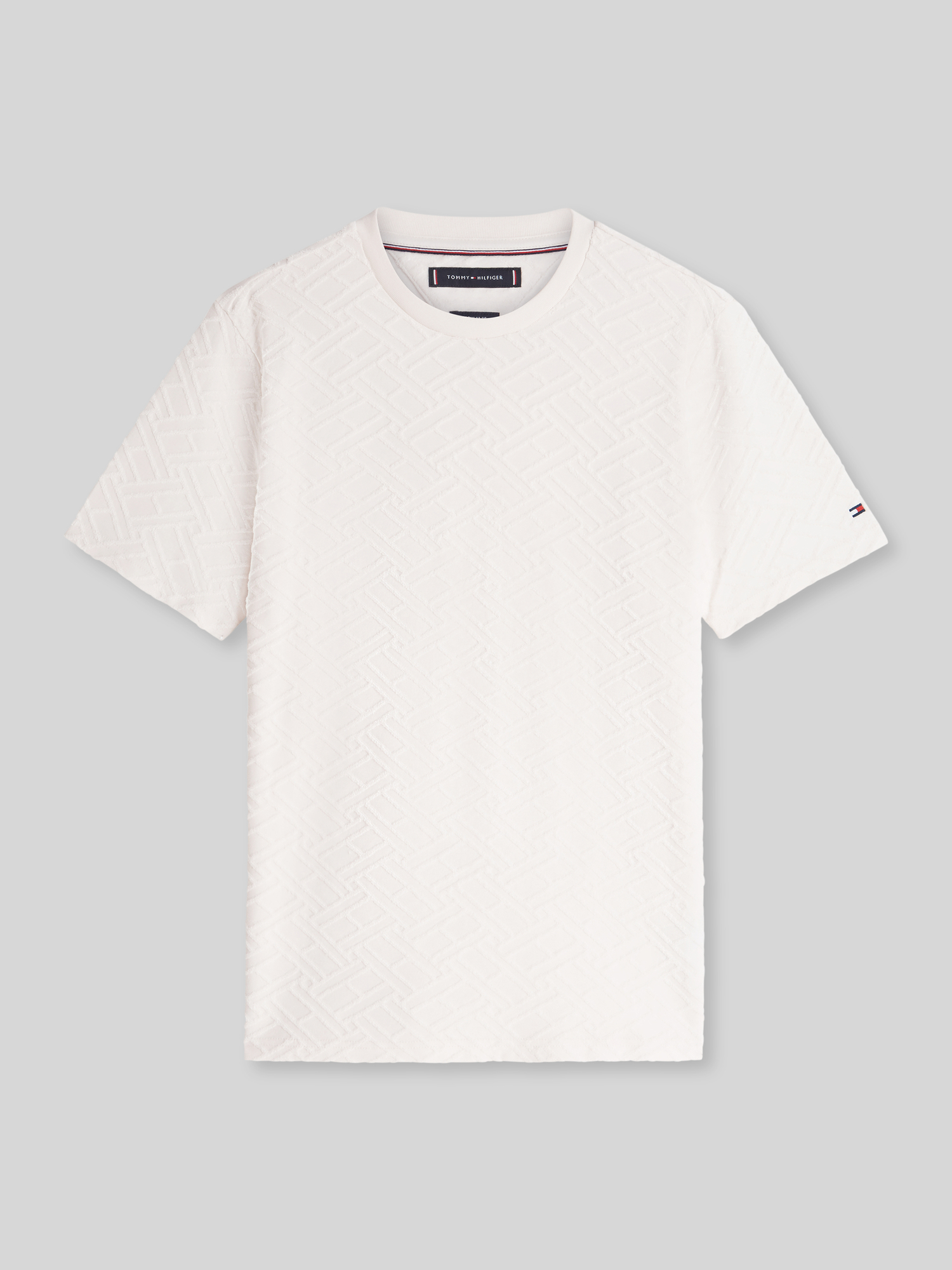 Tommy Hilfiger Herren T-Shirt Regular Fit Baumwolle XXL Offwhite