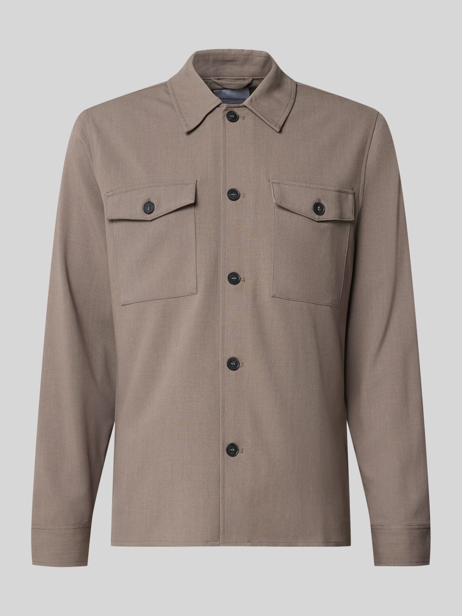 Hemden Lindbergh Herren Beige Relaxed Fit Hemdjacke Einfarbig - Bild 2