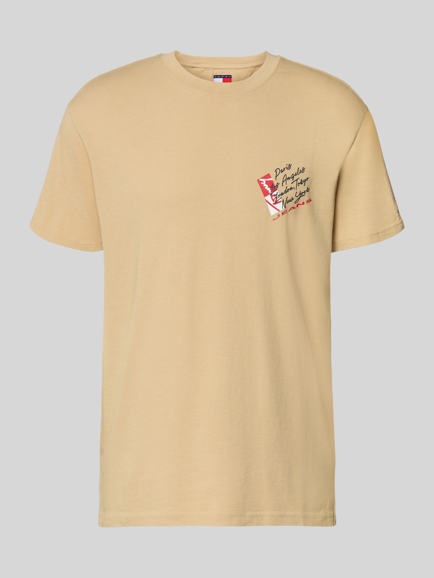 Tommy Jeans Herren T-Shirt L Beige 100% Baumwolle