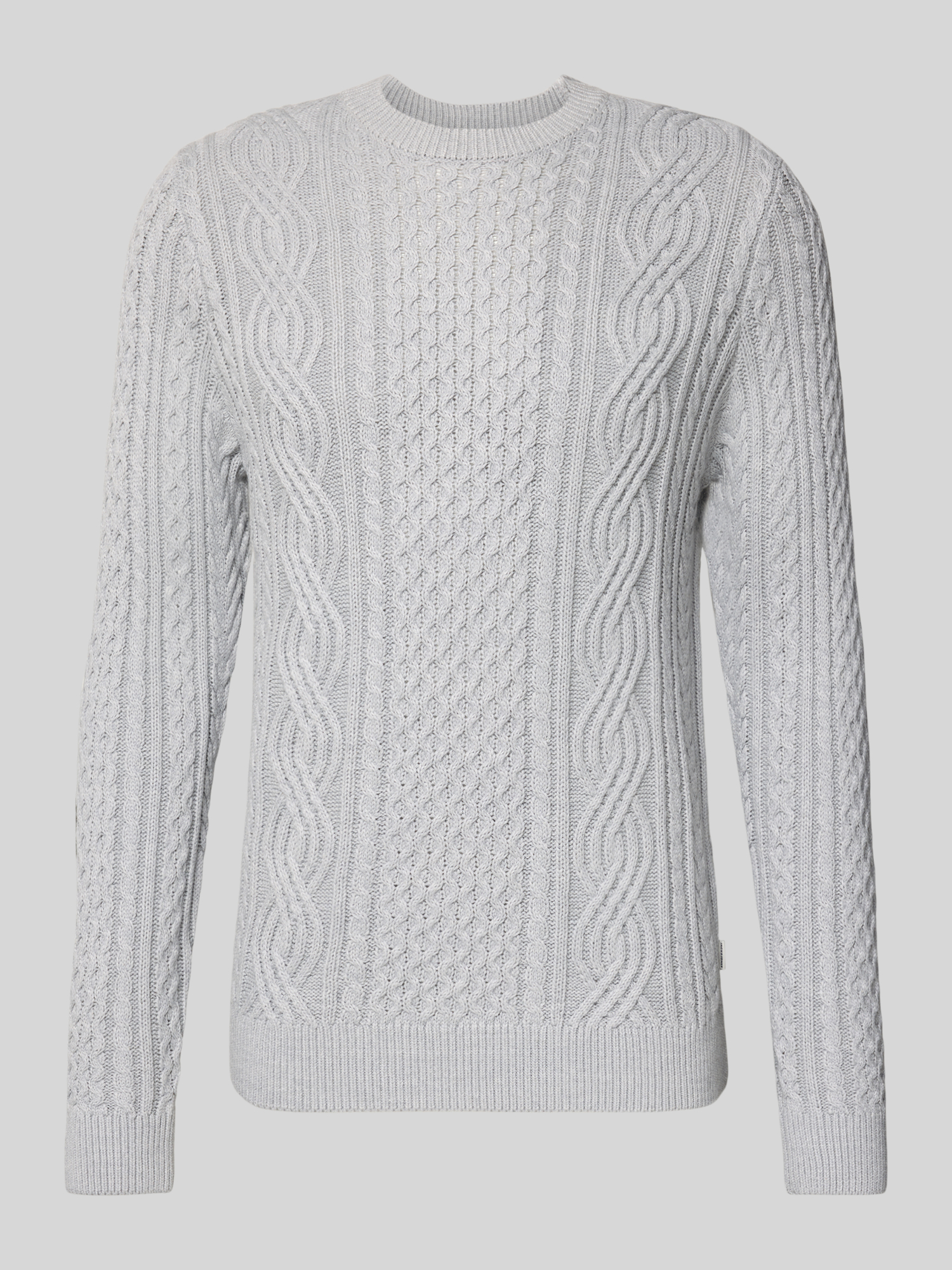 Jack & Jones Premium Herren Pullover Rundhals Baumwoll-Mix Hellgrau Melange Gr. XL