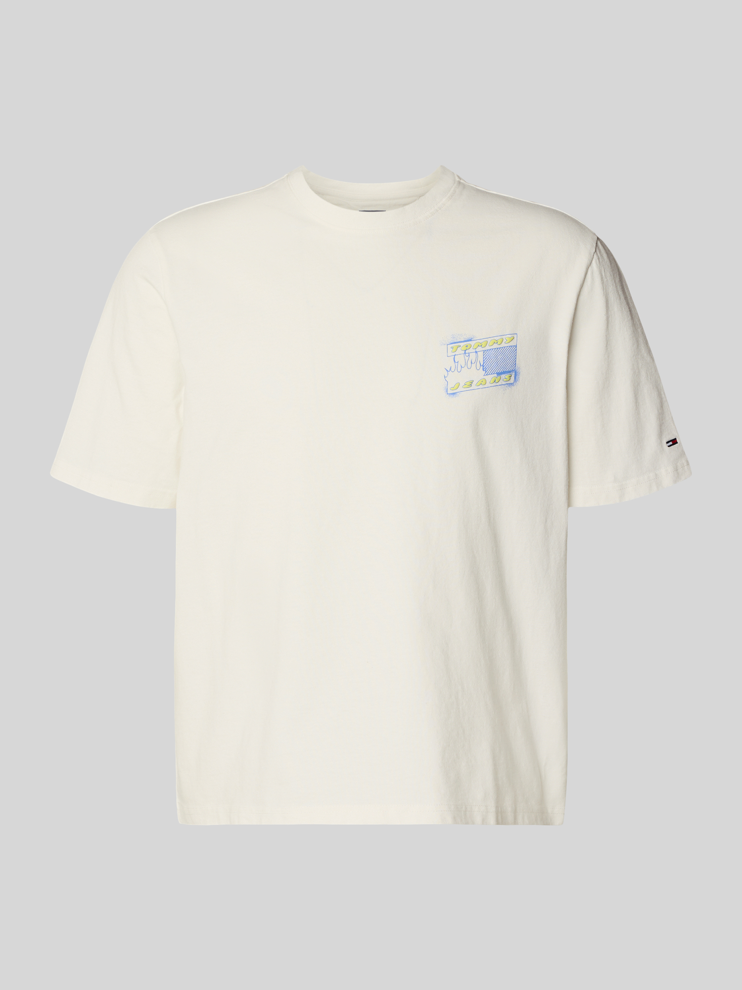 Tommy Jeans - Herren T-Shirt - Baumwolle - Offwhite - XL