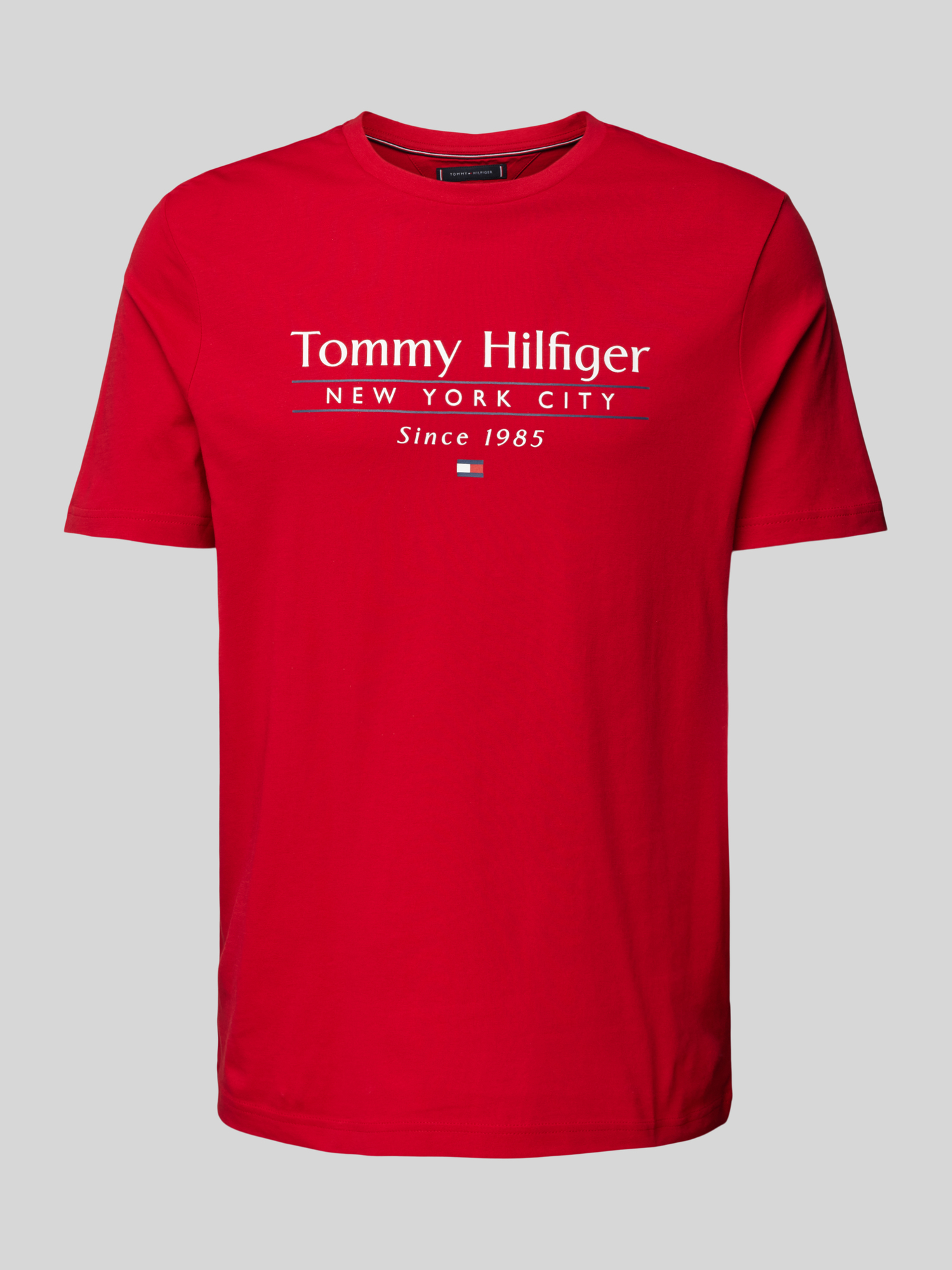 Tommy Hilfiger Herren T-Shirt Gr. M Rot Reine Baumwolle