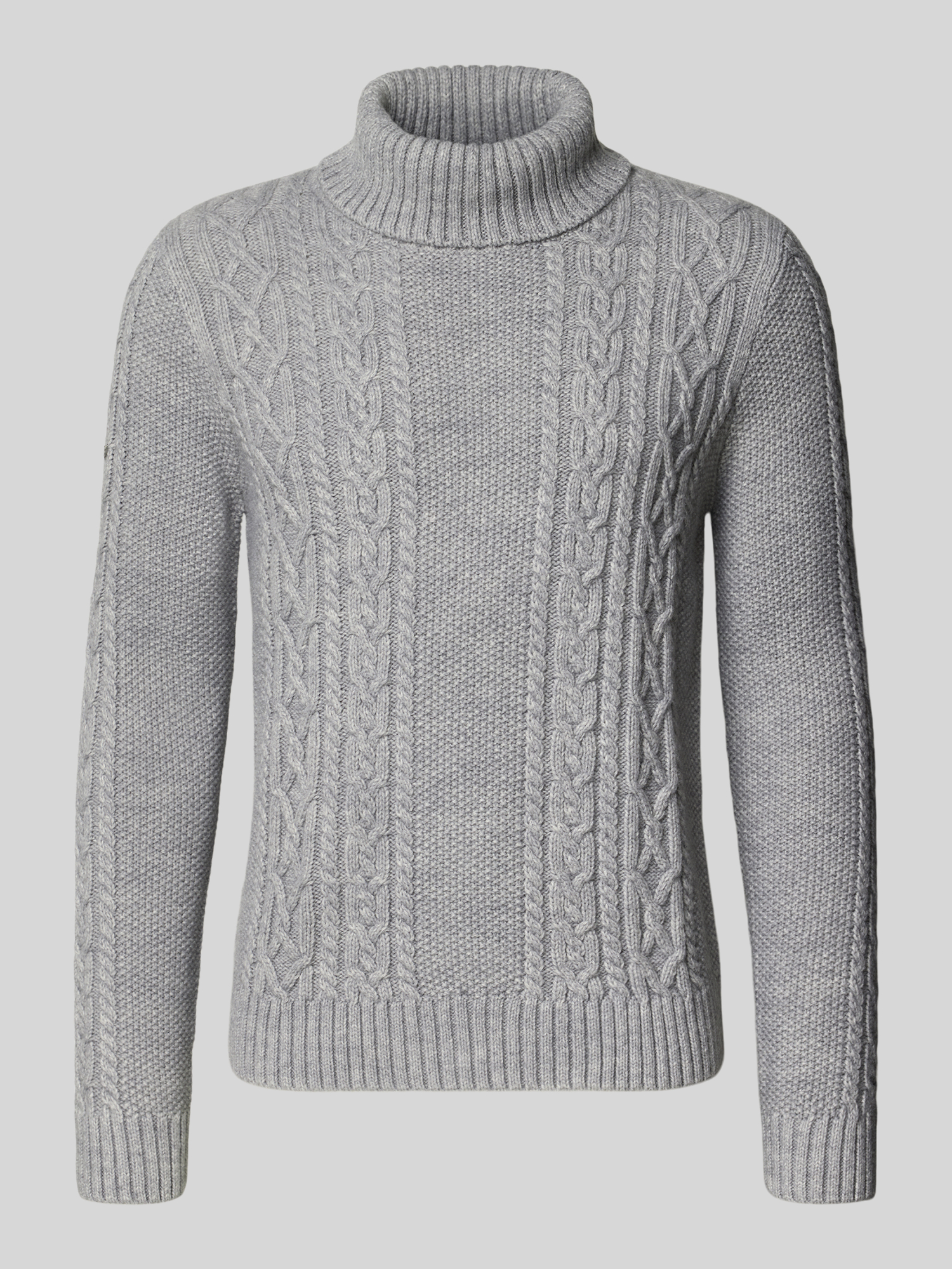 Superdry Herren Gris Pullover Mit Rollkragen Jacob Cable - Bild 4