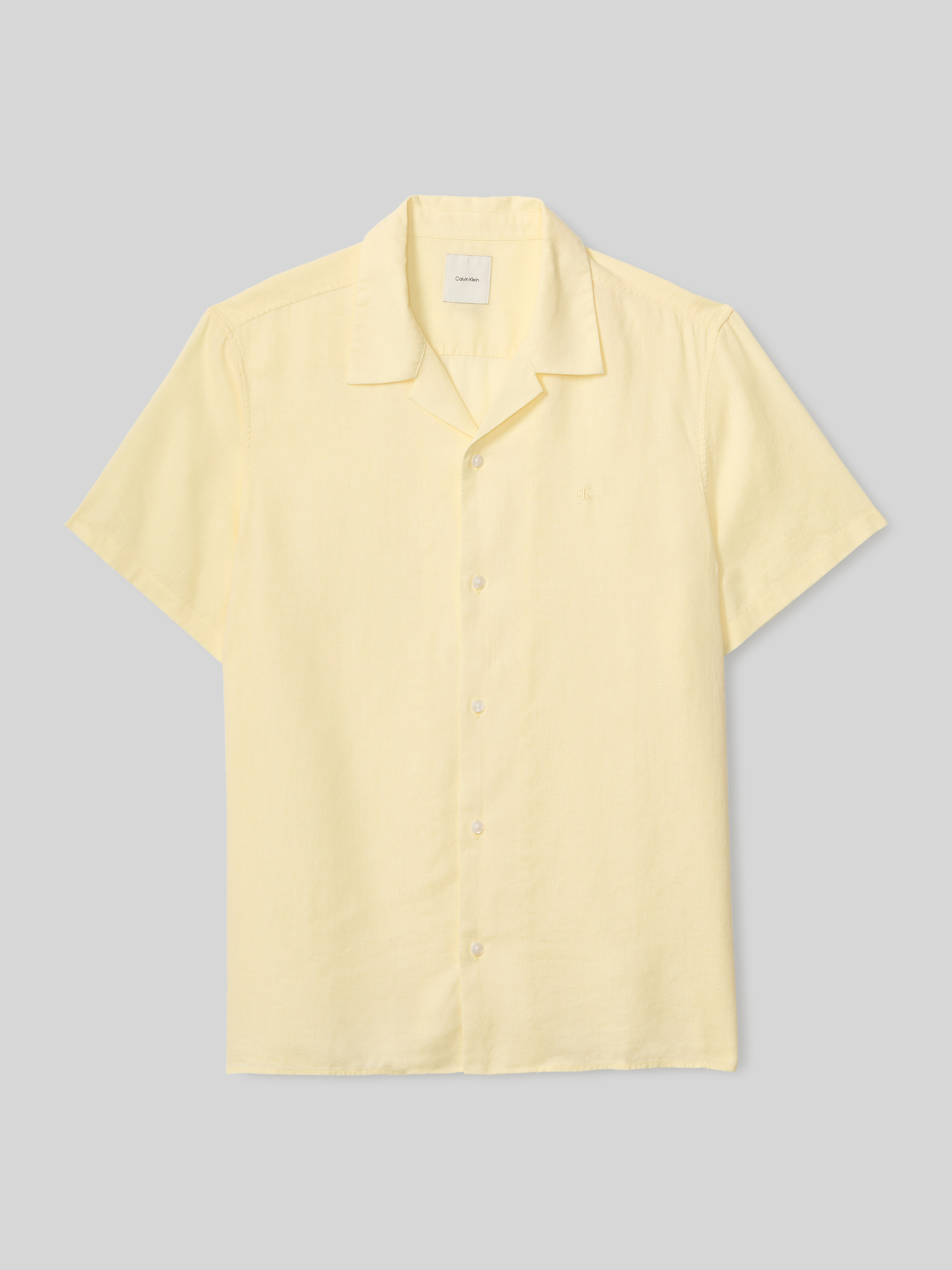 CK Calvin Klein - Herren - Freizeithemd - S - Hellgelb - Leinen-Lyocell-Mix