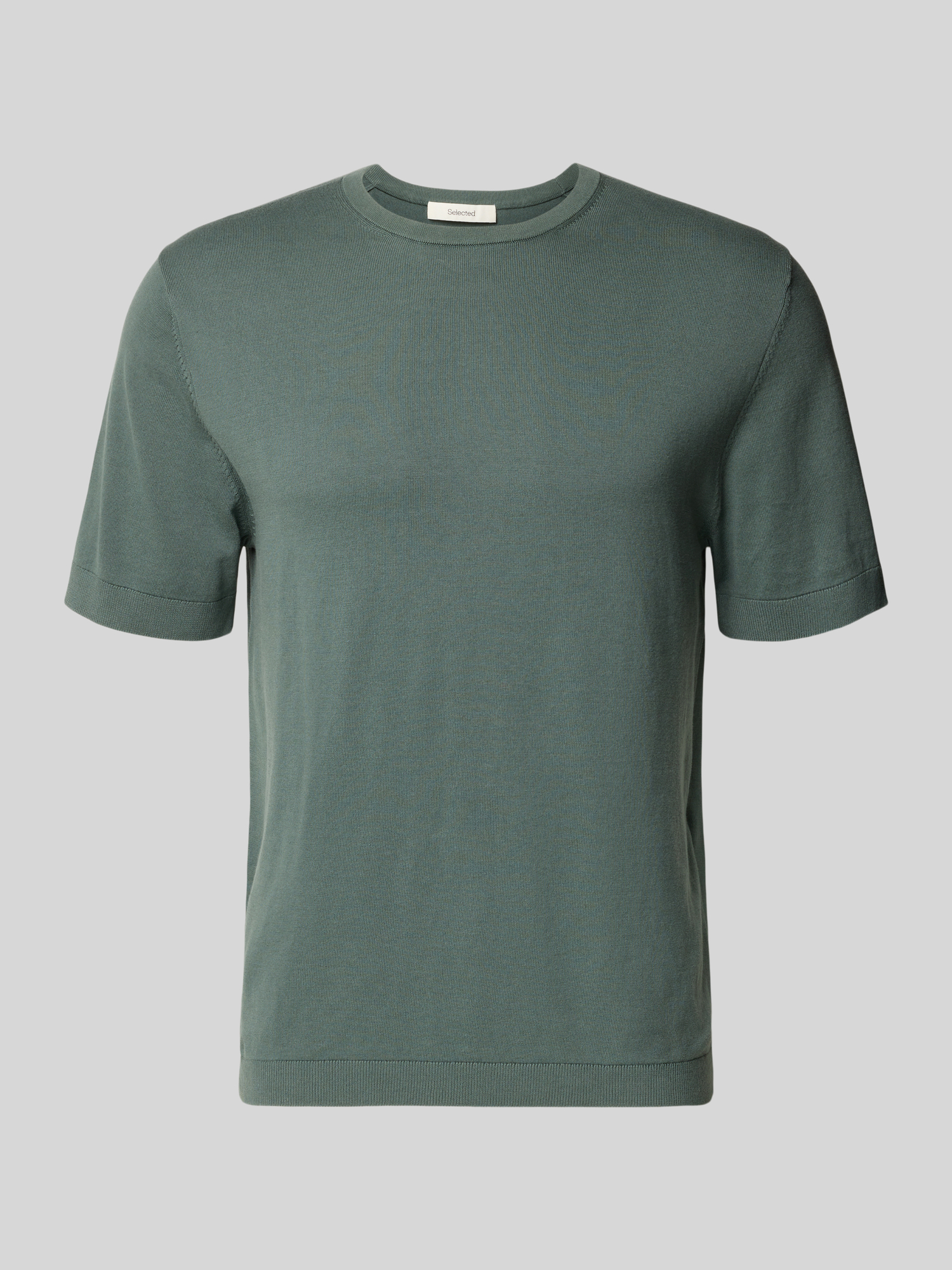Selected Homme Herren T-Shirt Rundhals Gr. L Bio-Baumwolle Grün