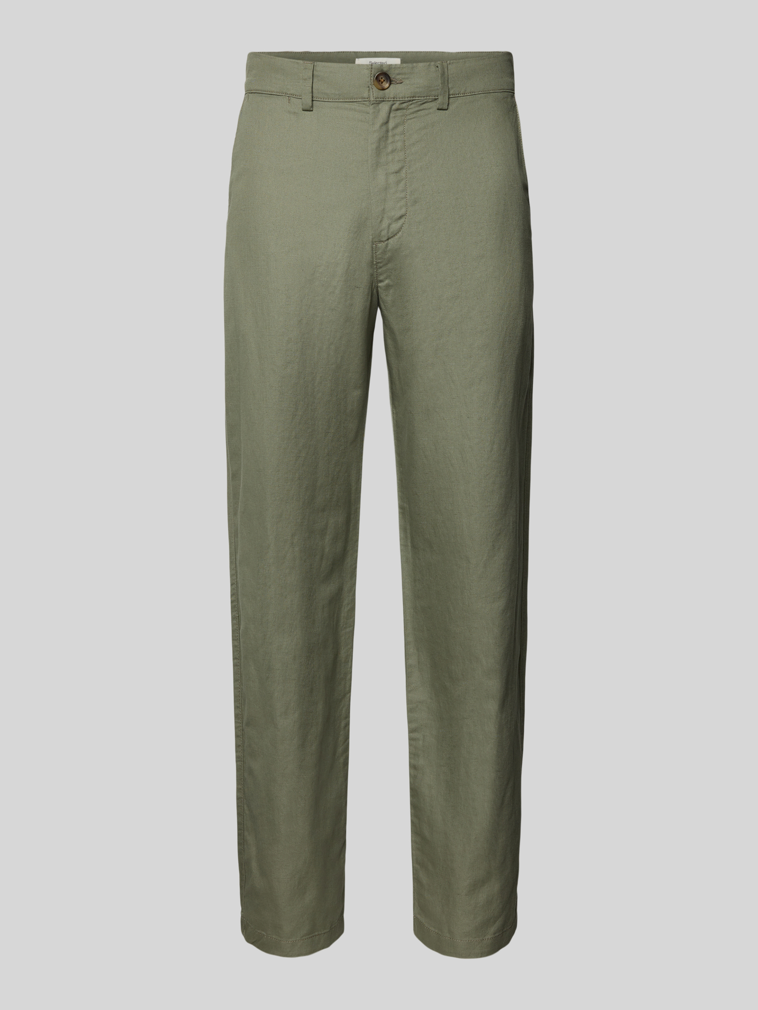 Selected Homme - Herren Leinenhose - Regular Fit - Oliv - Größe 34/32