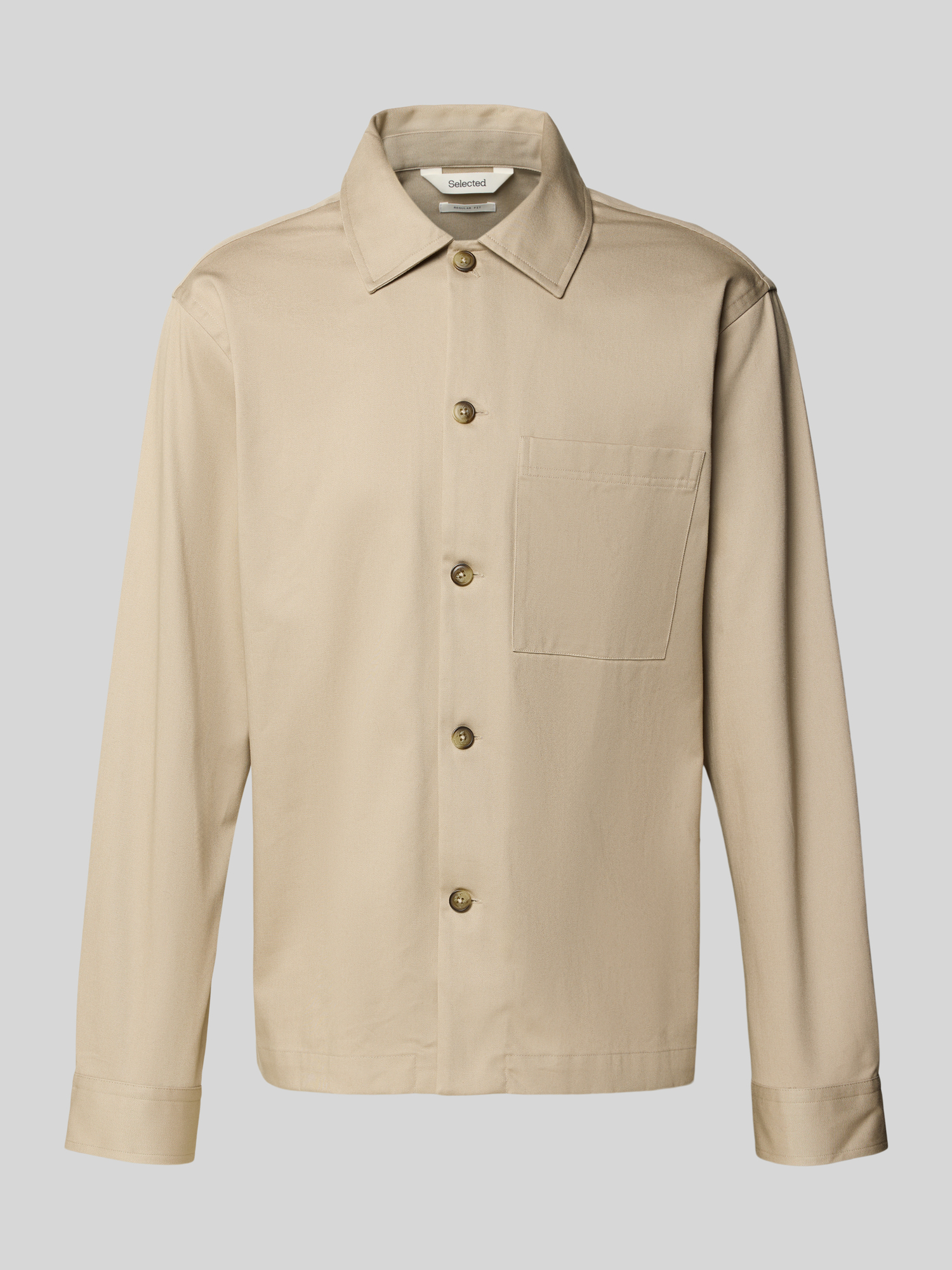 Selected Homme Herren Hemdjacke L Offwhite Baumwolle