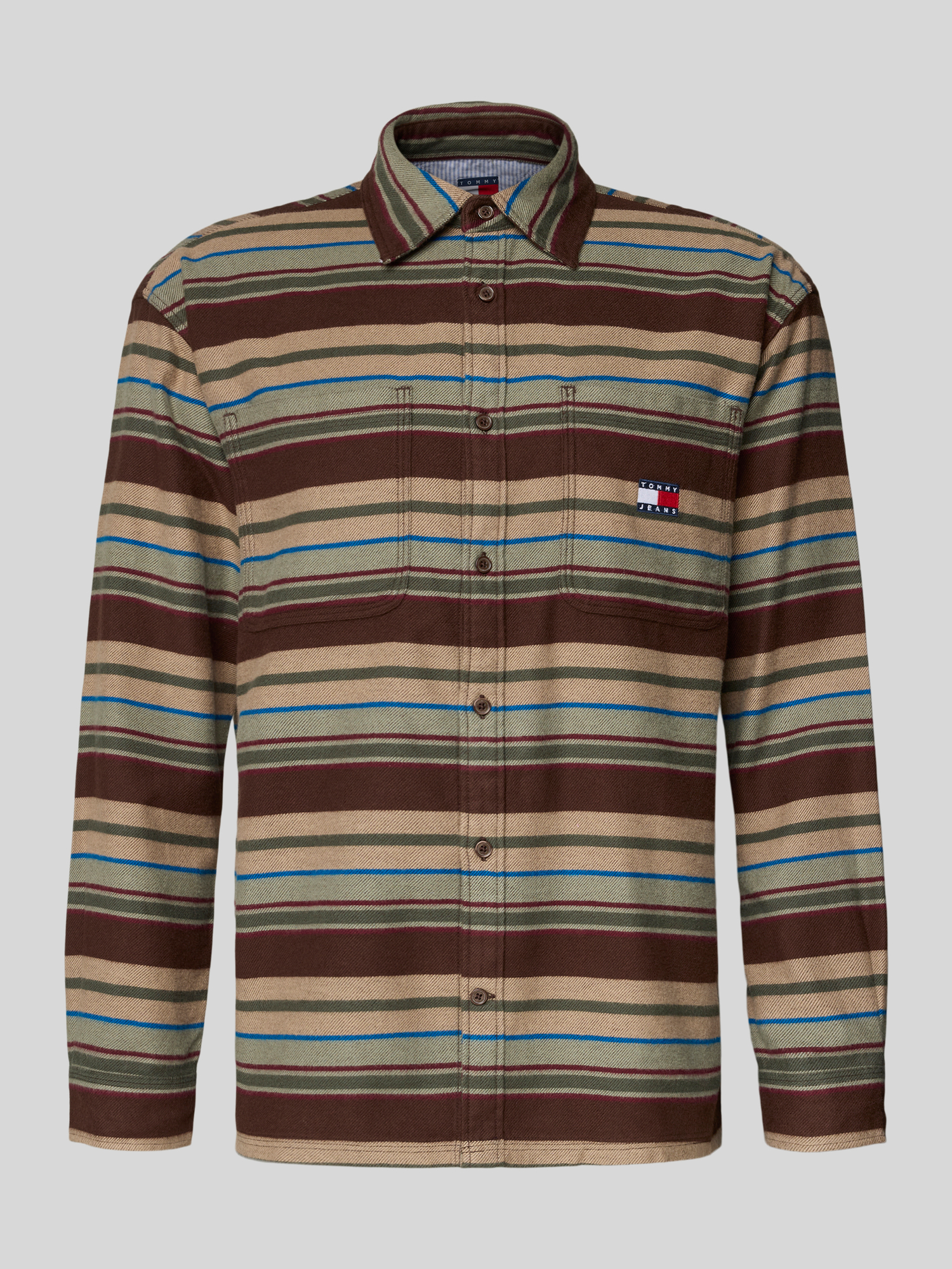 Tommy Jeans - Herren Hemd - Baumwolle - XXL - Mittelbraun