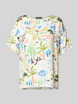 Oui T-shirt met extra brede schouders