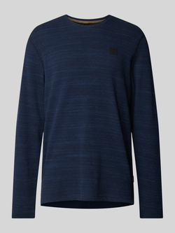 PME Legend Lange Mouw R-Hals Wafel Melange Shirt Blue Heren
