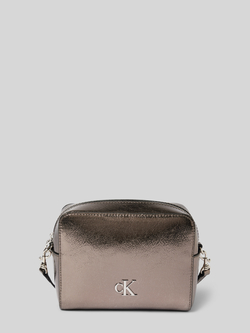 Calvin Klein Grijze Metallic Schoudertas Trendy Design Gray Dames