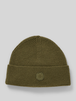 Hugo Blue Beanie van wolmix met stitching model 'Xafi'
