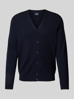 OLYMP Level Five Slim fit gebreid jack met knoopsluiting