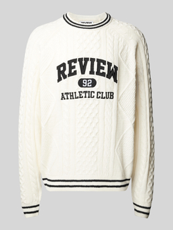 REVIEW Gebreide pullover met labelstitching