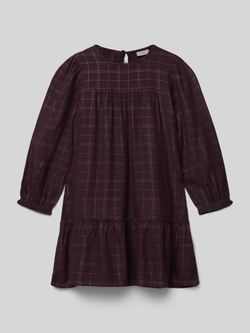S.Oliver RED LABEL Uitlopende jurkl van viscose met volants en glitterdetails