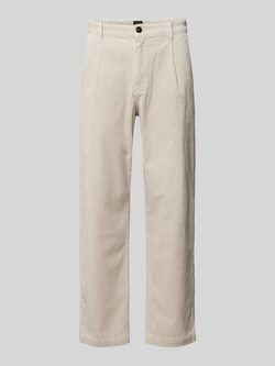 Boss Orange Relaxed fit corduroy broek met bandplooien model 'Chino-Shyne'