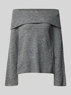 Vero Moda Regular fit gebreide pullover met off shoulder-mouwen en brede omslag model 'ERA'