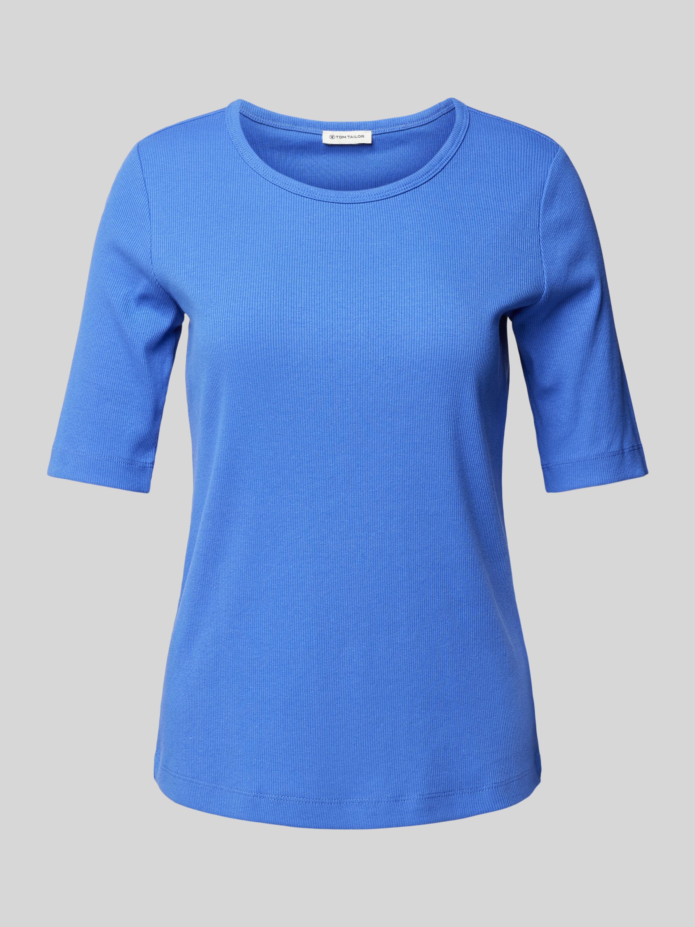 Tom Tailor Regular fit T-shirt met 1 2-mouwen en ronde hals