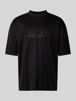 Emporio Armani Zwart T-shirt met logo-applicatie aan de voorkant Black Heren