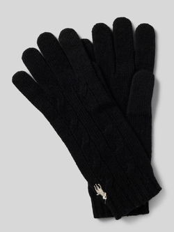 Ralph Lauren Zwarte handschoenen met logo Black Dames