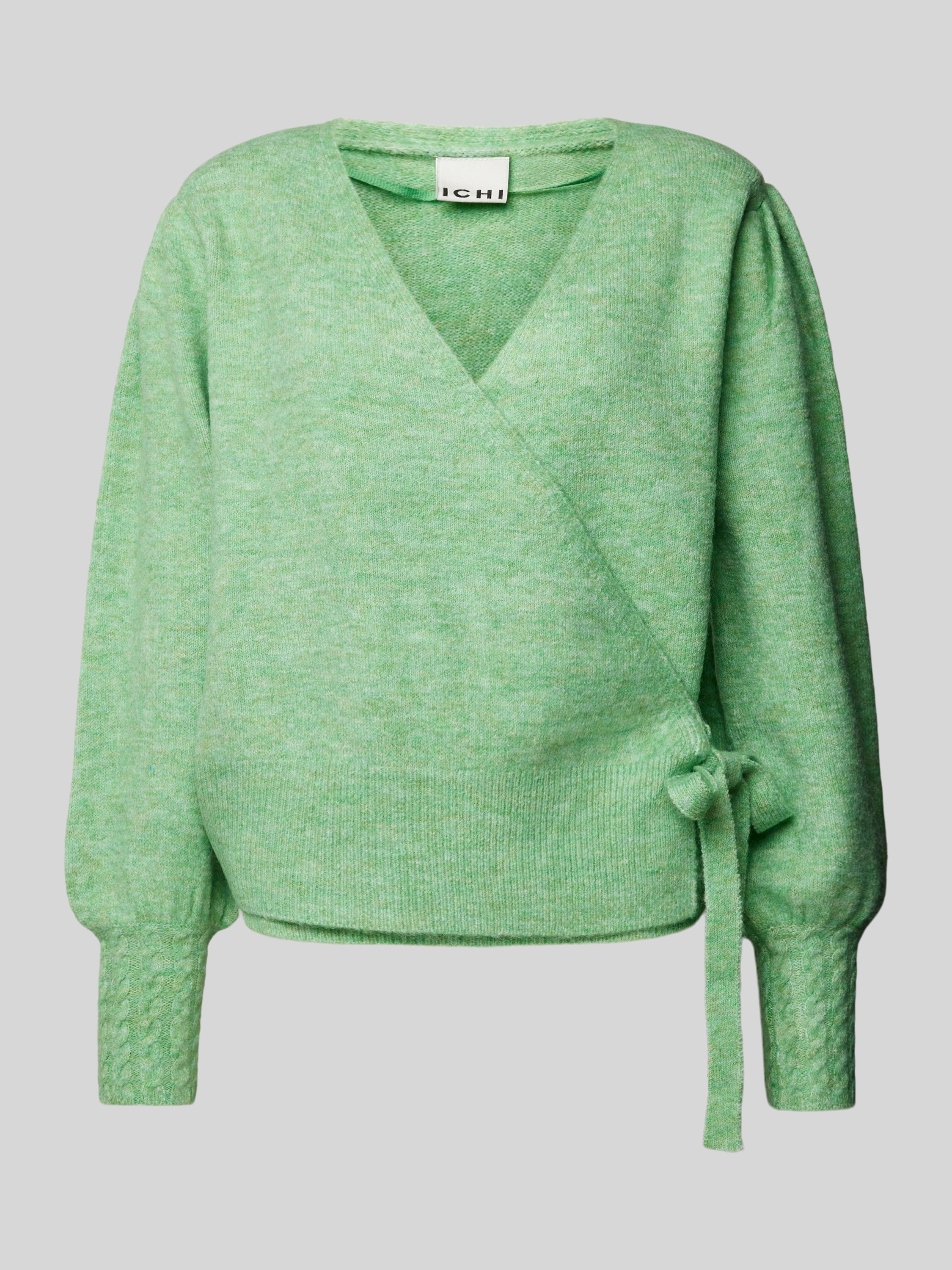 Ichi Gebreide pullover met strikdetail model 'HOLENE'