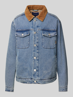 SCOTCH & SODA Heren Jassen Cord Collar Indigo Teddy Jacke Blauw