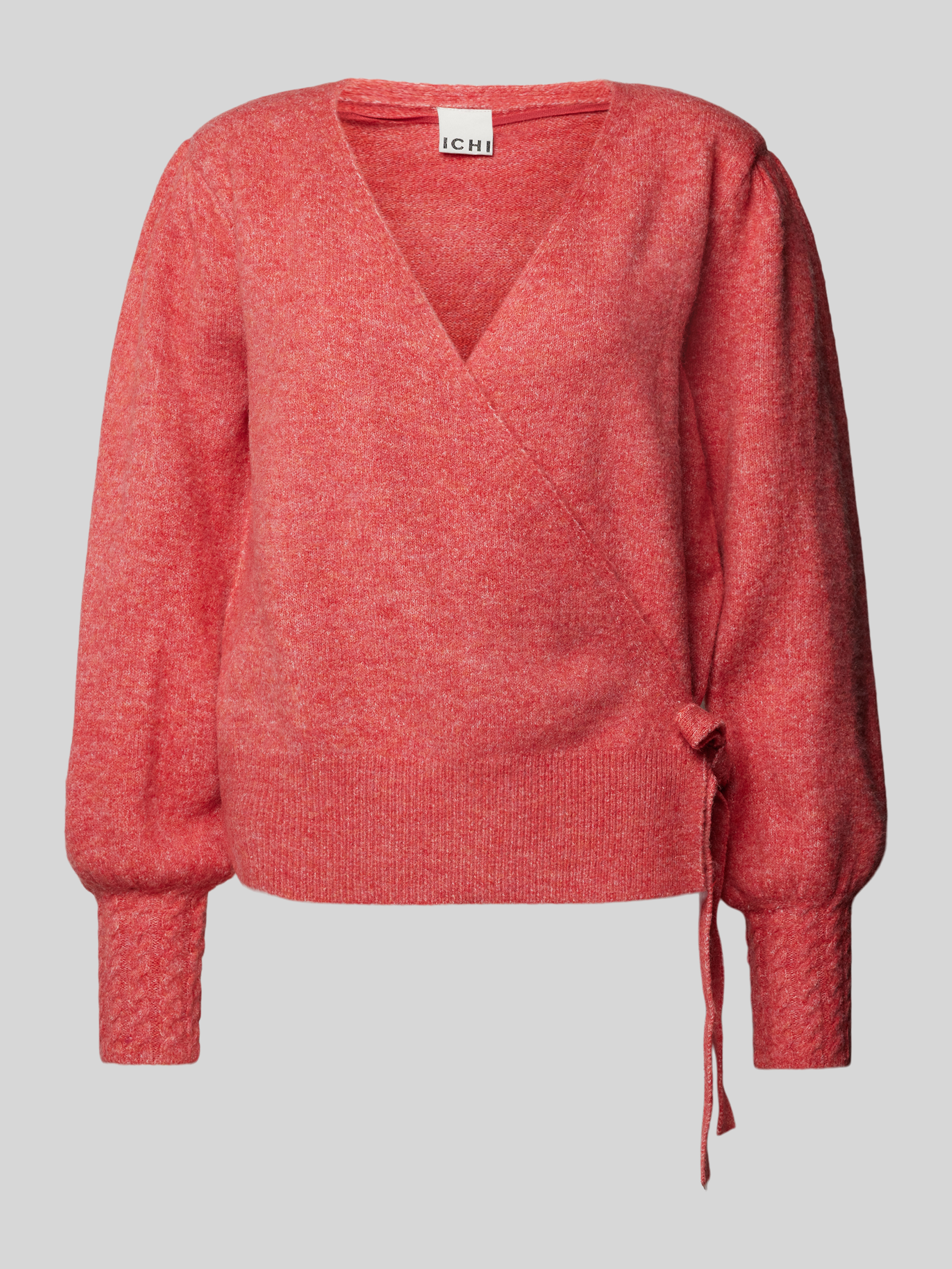 Ichi Gebreide pullover met strikdetail model 'HOLENE'