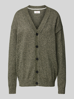 s.Oliver RED LABEL Relaxed fit cardigan van puur katoen met gemêleerde V-hals