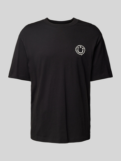Hugo Blue T-shirt met label- en motiefprint model 'Nugoyork'