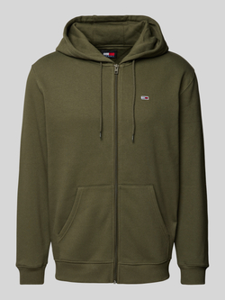 TOMMY JEANS Sweatshirt TJM REG S FLAG ZIP FLEECE THRU met geborduurd merklogo op borsthoogte