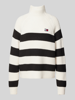 TOMMY JEANS Gebreide trui TJW STRIPE MOCKNCK BADGE SWEATER