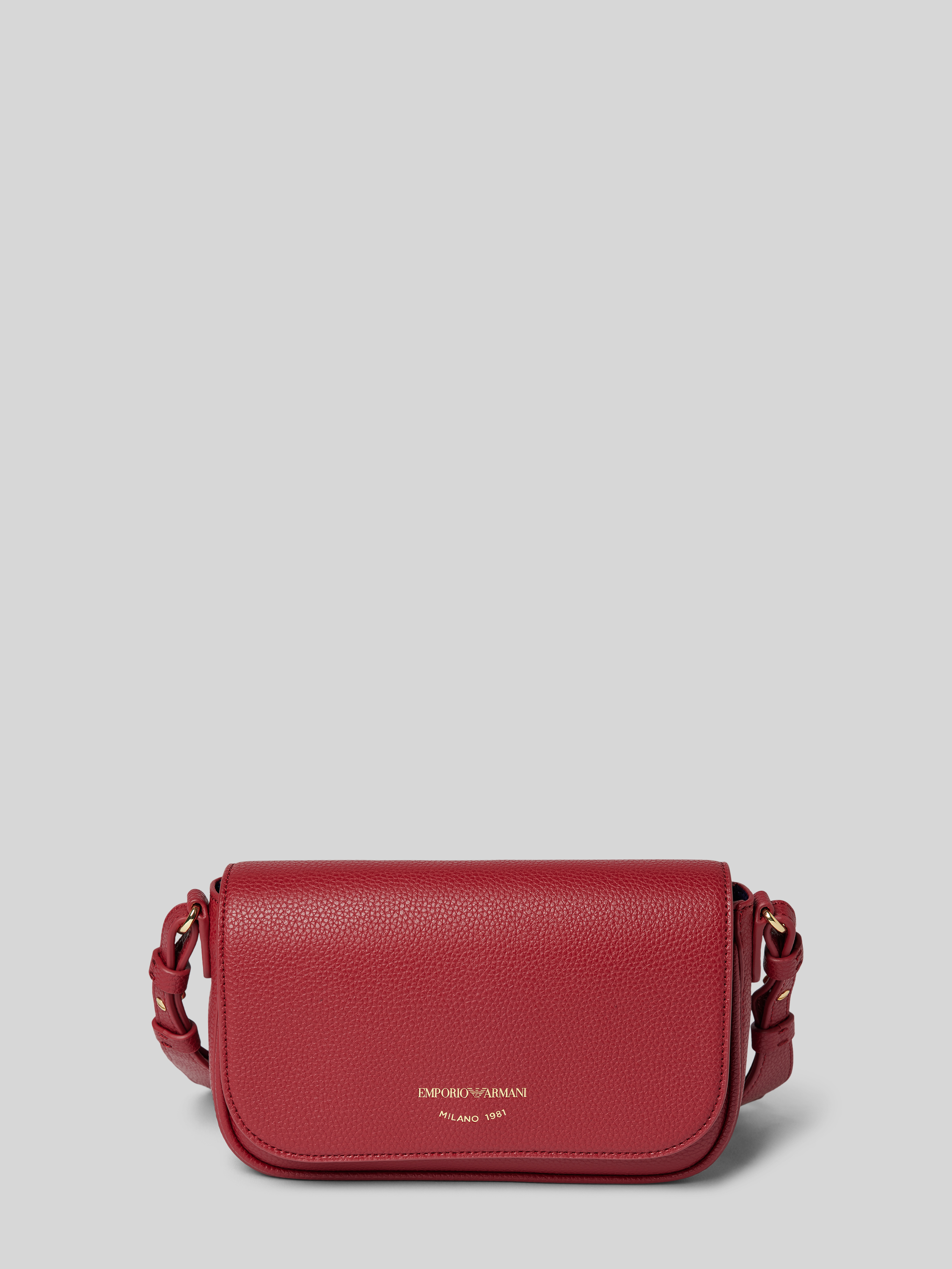 Emporio Armani Mini Tas Bordeaux met Zwart Logo Opschrift Red Dames